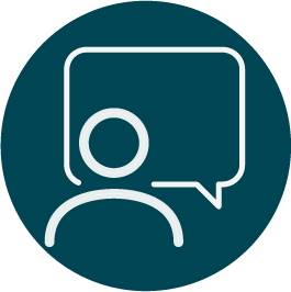 Person icon with speech bubble
